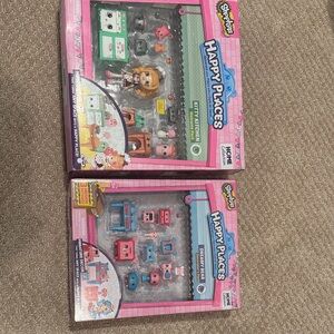 Shopkins Happy Places Kitty Kitchen and Dreamy Bear Set - Pink and Blue